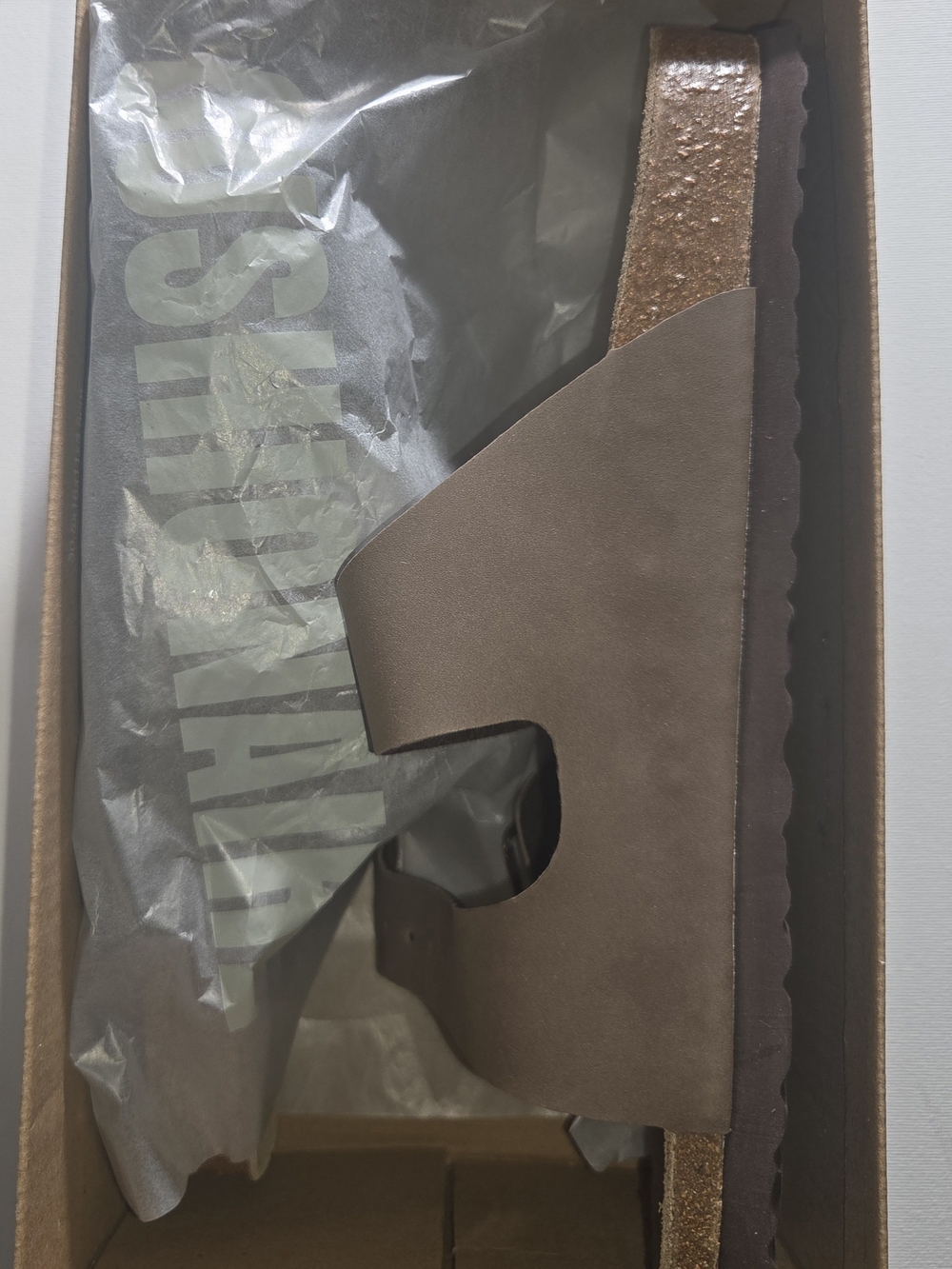 Womens Brown Slide Sandals